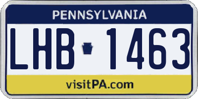 PA license plate LHB1463