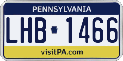 PA license plate LHB1466