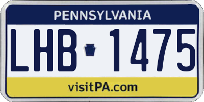 PA license plate LHB1475