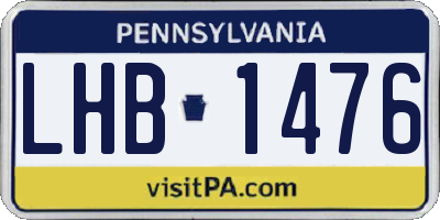 PA license plate LHB1476