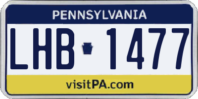 PA license plate LHB1477