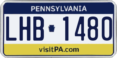 PA license plate LHB1480