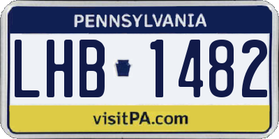 PA license plate LHB1482