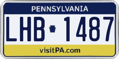 PA license plate LHB1487