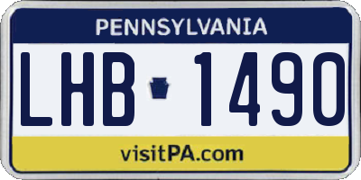 PA license plate LHB1490
