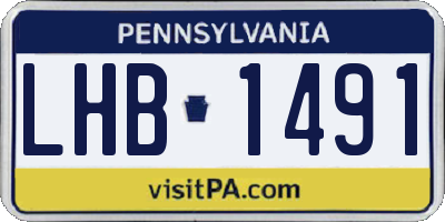 PA license plate LHB1491
