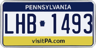 PA license plate LHB1493