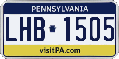 PA license plate LHB1505