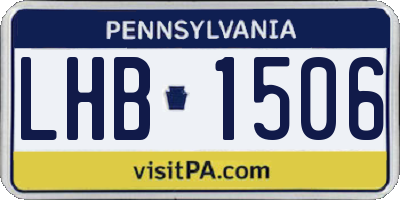 PA license plate LHB1506