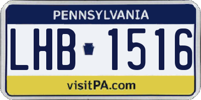 PA license plate LHB1516