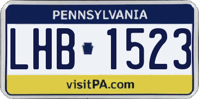 PA license plate LHB1523