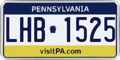 PA license plate LHB1525