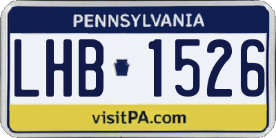 PA license plate LHB1526
