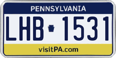 PA license plate LHB1531
