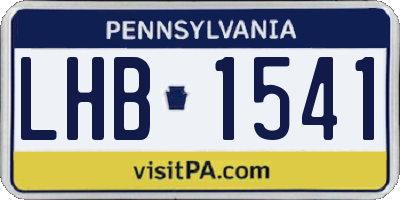 PA license plate LHB1541