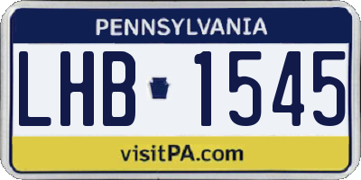 PA license plate LHB1545