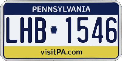 PA license plate LHB1546