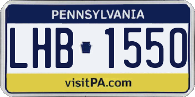 PA license plate LHB1550