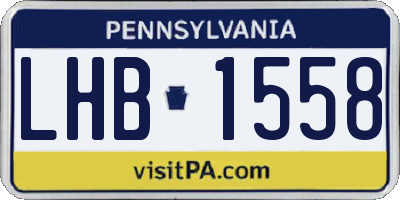 PA license plate LHB1558