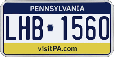 PA license plate LHB1560