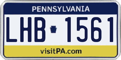 PA license plate LHB1561