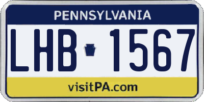 PA license plate LHB1567