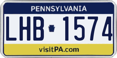PA license plate LHB1574