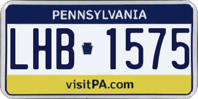 PA license plate LHB1575