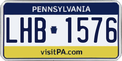 PA license plate LHB1576