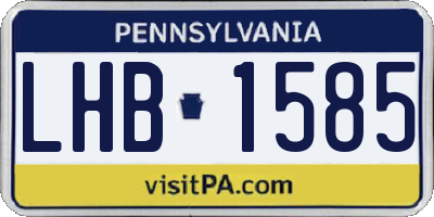 PA license plate LHB1585