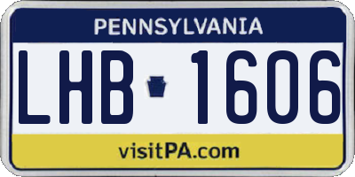 PA license plate LHB1606
