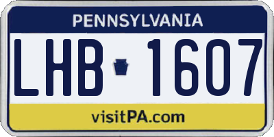 PA license plate LHB1607