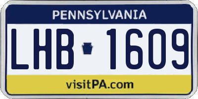 PA license plate LHB1609
