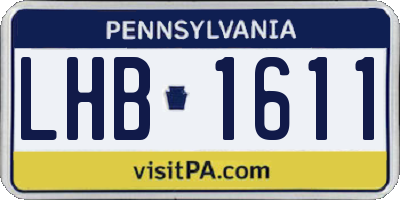 PA license plate LHB1611