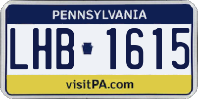 PA license plate LHB1615