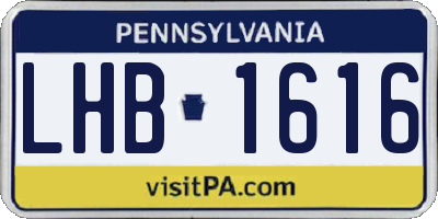 PA license plate LHB1616