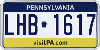 PA license plate LHB1617