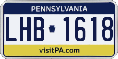PA license plate LHB1618