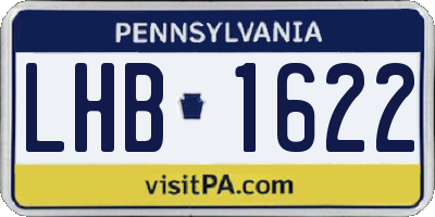 PA license plate LHB1622