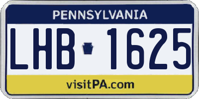 PA license plate LHB1625