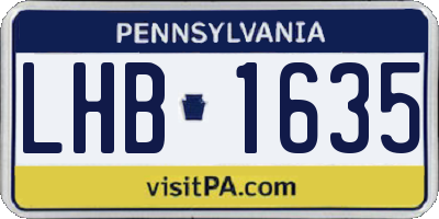PA license plate LHB1635