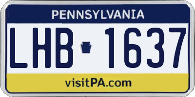 PA license plate LHB1637
