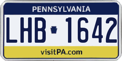PA license plate LHB1642