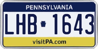 PA license plate LHB1643
