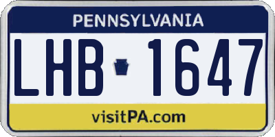 PA license plate LHB1647