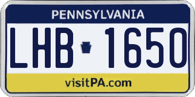 PA license plate LHB1650