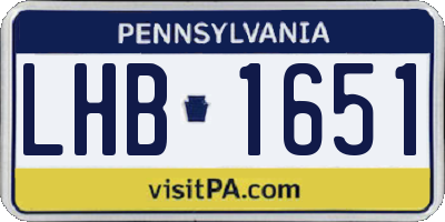 PA license plate LHB1651