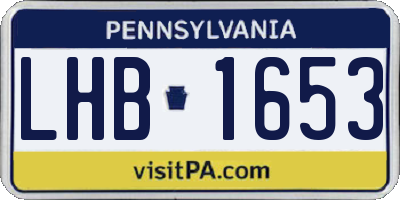 PA license plate LHB1653