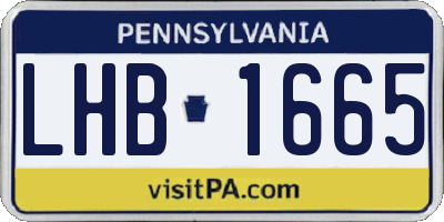 PA license plate LHB1665
