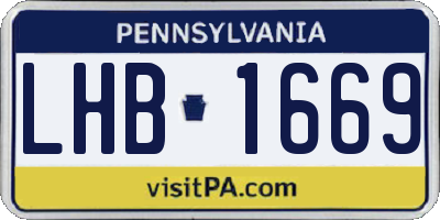 PA license plate LHB1669